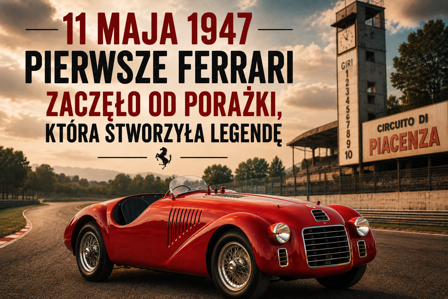 Pierwsze Ferrari zadebiutowało 11 maja. I zaczęło ...