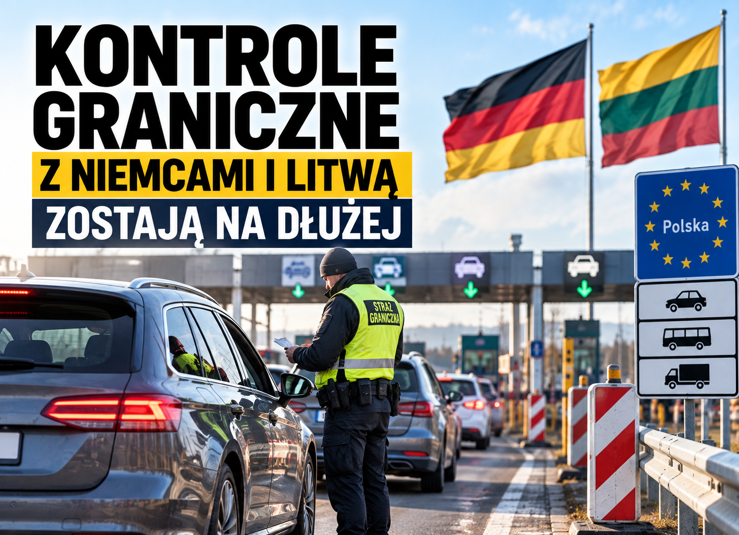 Kontrole graniczne z Niemcami i Litwą zostają na dłużej. ...