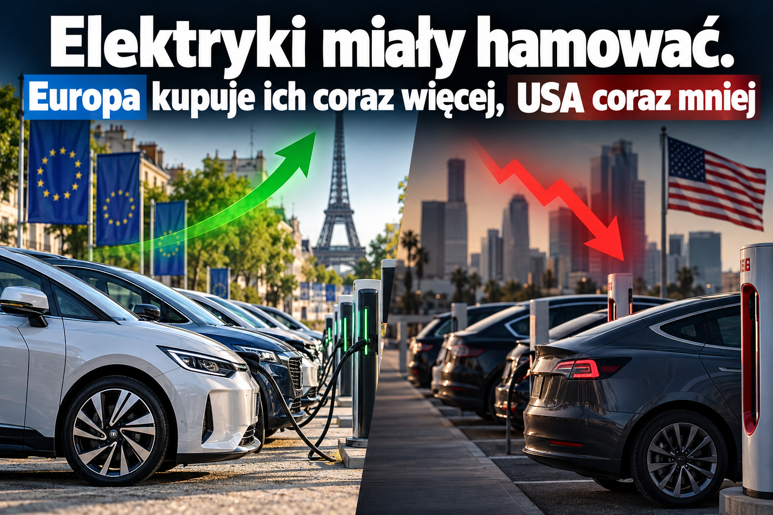 Elektryki miały hamować. Europa kupuje ich coraz więcej, USA coraz mniej