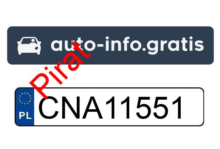 Pirat drogowy w pojeździe o numerach rejestracyjnych CNA11551