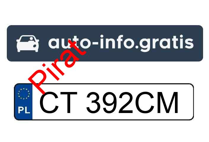 Pirat drogowy w pojeździe o numerach rejestracyjnych CT392CM