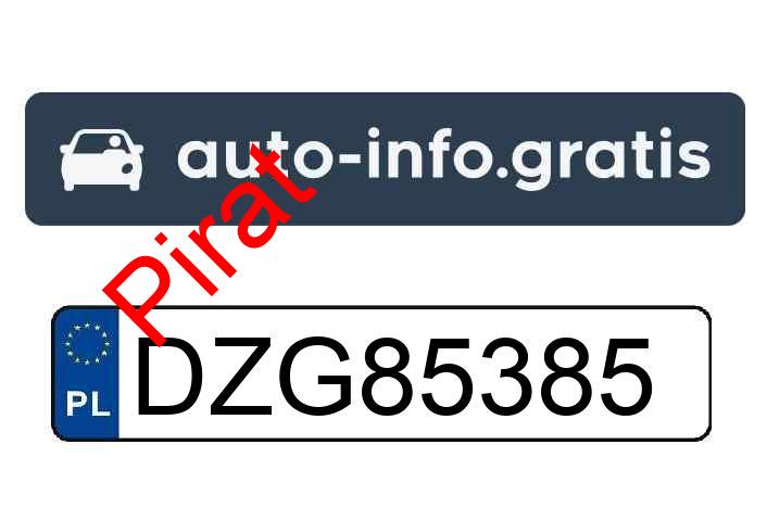 Pirat drogowy w pojeździe o numerach rejestracyjnych DZG85385