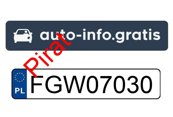 Pirat drogowy w pojeździe o numerach rejestracyjnych FGW07030