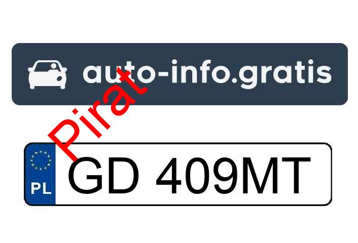 Pirat drogowy w pojeździe o numerach rejestracyjnych GD409MT