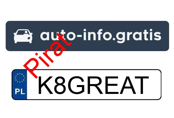Pirat drogowy w pojeździe o numerach rejestracyjnych K8GREAT