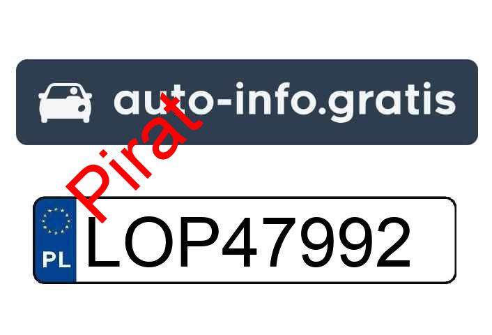 Pirat drogowy w pojeździe o numerach rejestracyjnych LOP47992