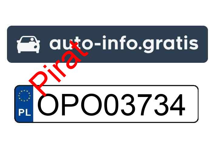 Pirat drogowy w pojeździe o numerach rejestracyjnych OPO03734