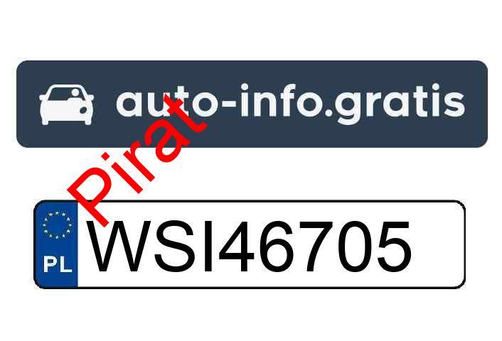 Pirat drogowy w pojeździe o numerach rejestracyjnych WSI46705