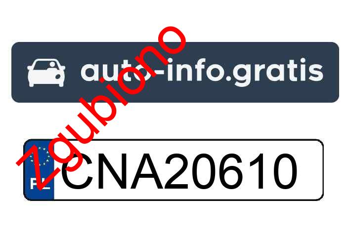Zgubiono tablicę rejestracyjną o numerach CNA20610