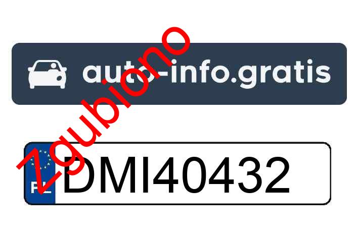 Zgubiono tablicę rejestracyjną o numerach DMI40432