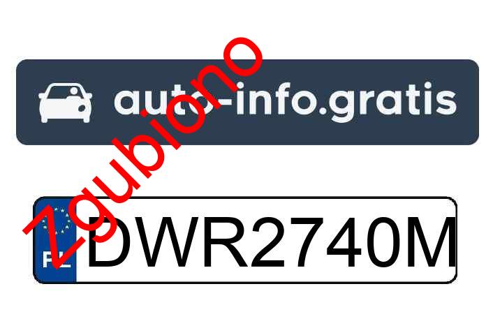 Zgubiono tablicę rejestracyjną o numerach DWR2740M
