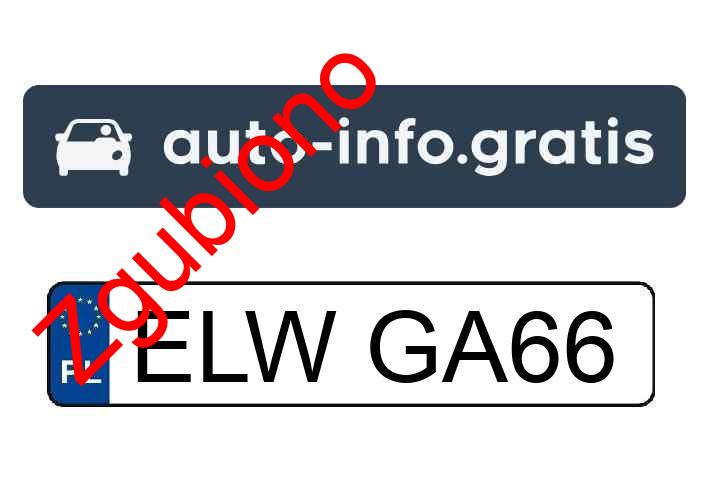 Zgubiono tablicę rejestracyjną o numerach ELWGA66