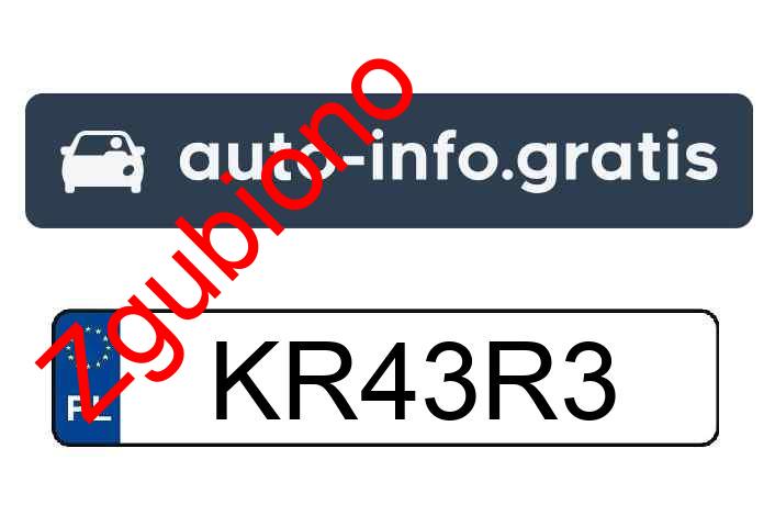 Zgubiono tablicę rejestracyjną o numerach KR43R3