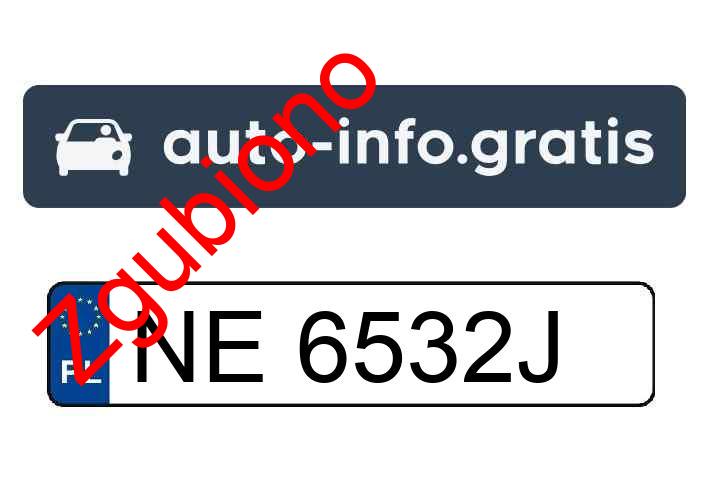 Zgubiono tablicę rejestracyjną o numerach NE6532J