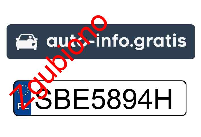 Zgubiono tablicę rejestracyjną o numerach SBE5894H