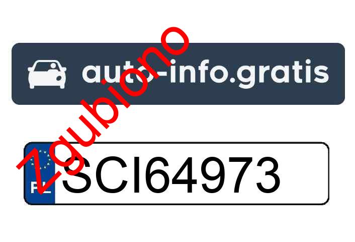 Zgubiono tablicę rejestracyjną o numerach SCI64973