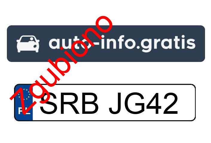 Zgubiono tablicę rejestracyjną o numerach SRBJG42