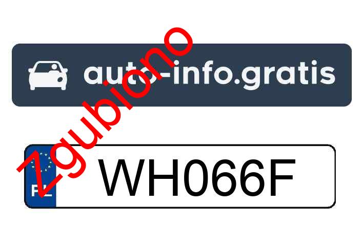 Zgubiono tablicę rejestracyjną o numerach WH066F