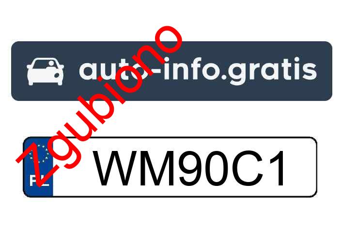 Zgubiono tablicę rejestracyjną o numerach WM90C1