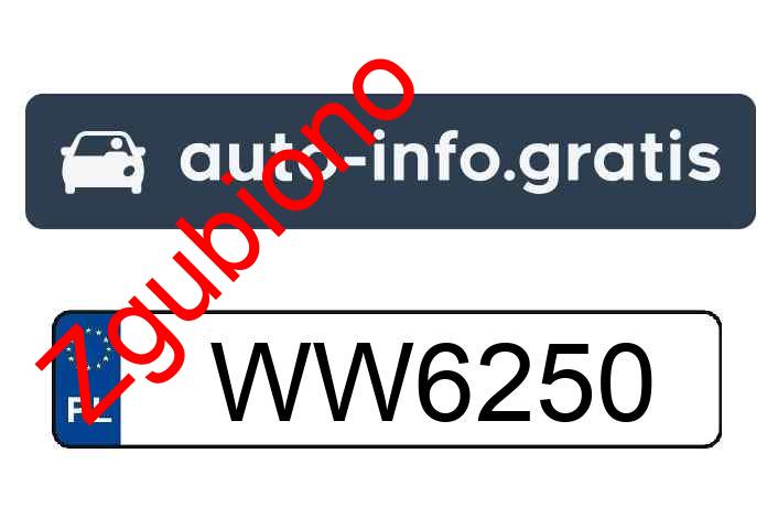 Zgubiono tablicę rejestracyjną o numerach WW6250