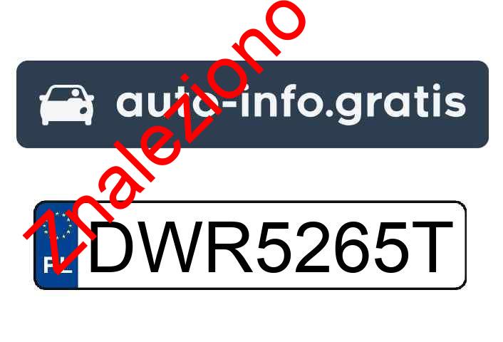 Znaleziono tablicę rejestracyjną o numerach DWR5265T