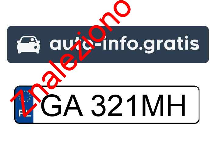 Znaleziono tablicę rejestracyjną o numerach GA321MH