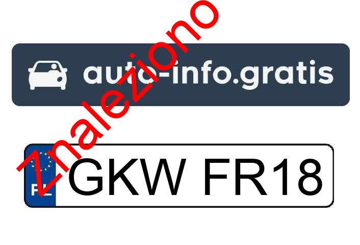 Znaleziono tablicę rejestracyjną o numerach GKWFR18