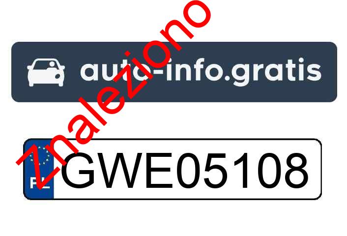 Znaleziono tablicę rejestracyjną o numerach GWE05108
