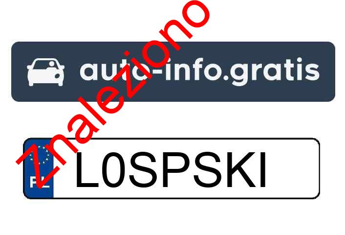 Znaleziono tablicę rejestracyjną o numerach L0SPSKI