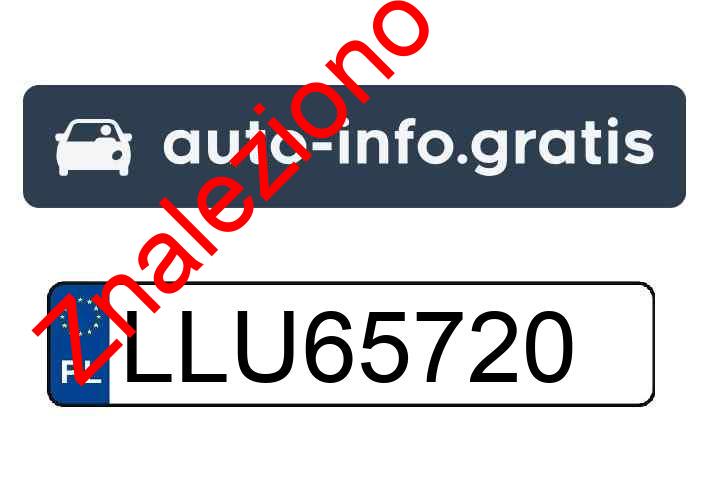 Znaleziono tablicę rejestracyjną o numerach LLU65720