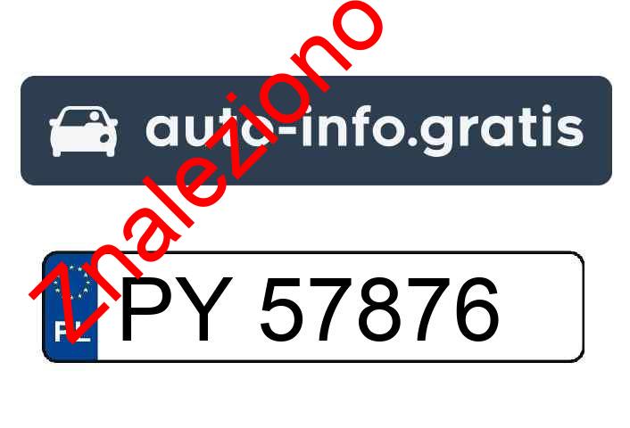 Znaleziono tablicę rejestracyjną o numerach PY57876