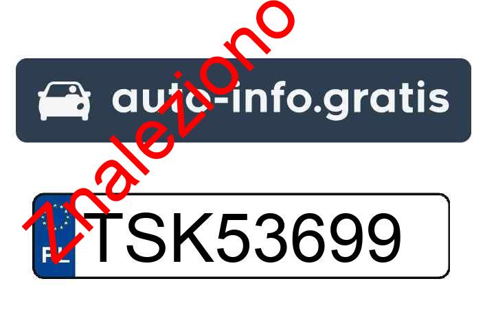 Znaleziono tablicę rejestracyjną o numerach TSK53699