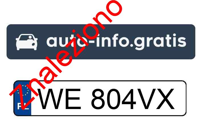 Znaleziono tablicę rejestracyjną o numerach WE804VX