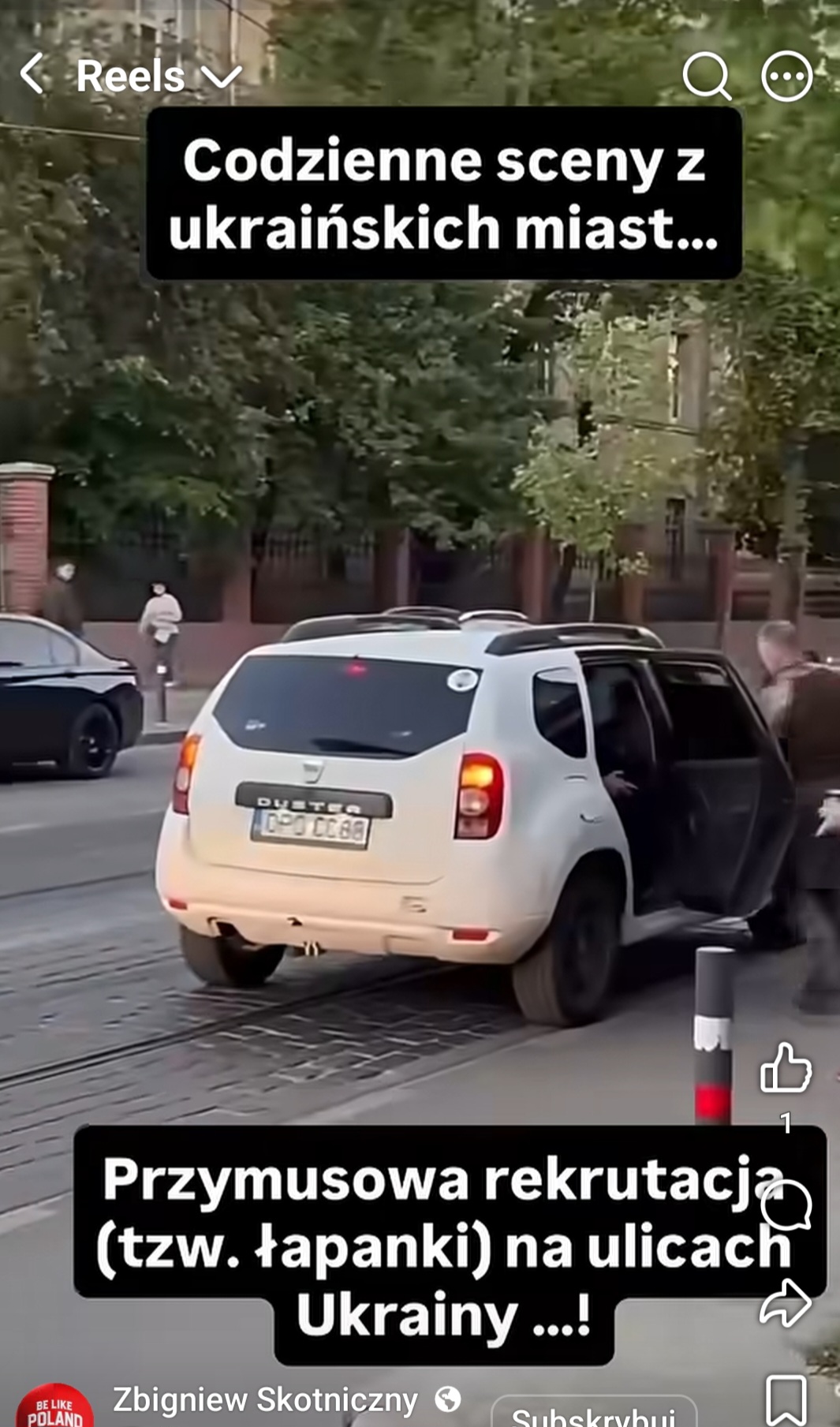 Samochodem z tymi rejestracjami porusza się ukraińska grupa,  która robi łapanki do wojska.