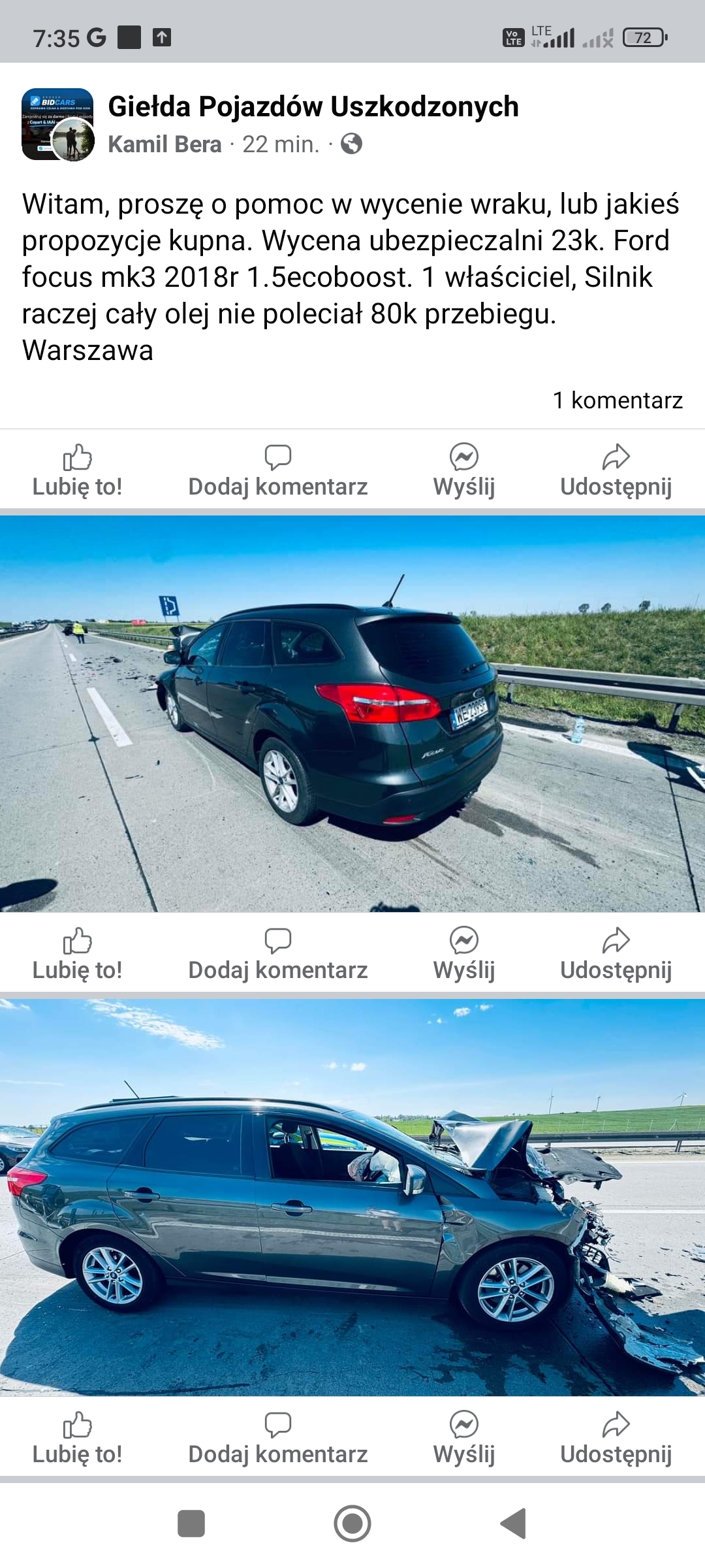 Uszkodzony przód