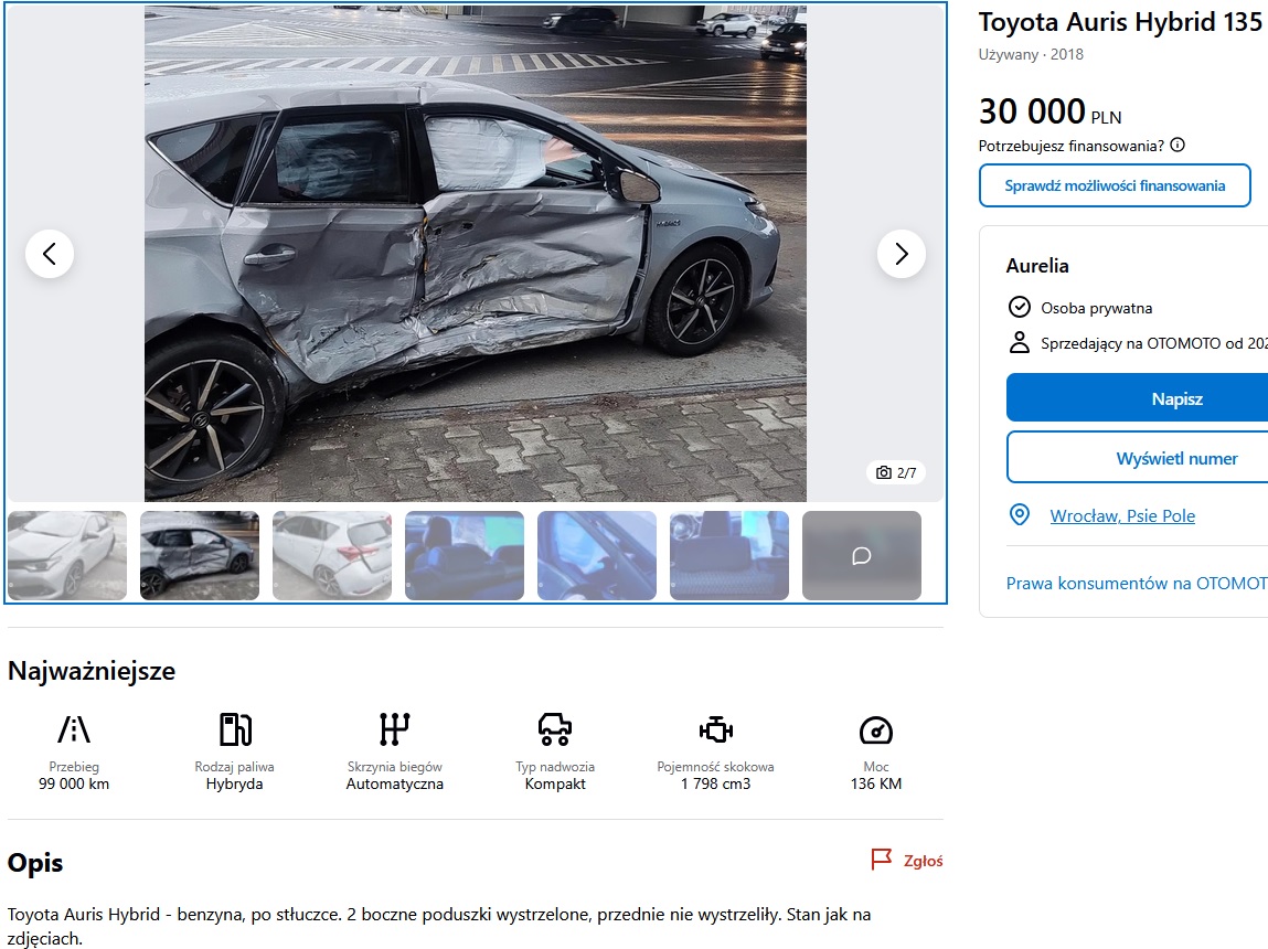 Numer rejestracyjny DW 6KR72 posiada TOYOTA Auris 1.33 MR`15 E6 Active - DW6KR72