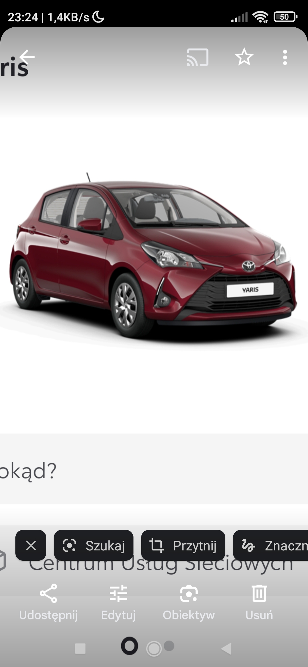 Numer rejestracyjny WD6088N posiada TOYOTA Yaris 1.5 MR`17 E6c Active