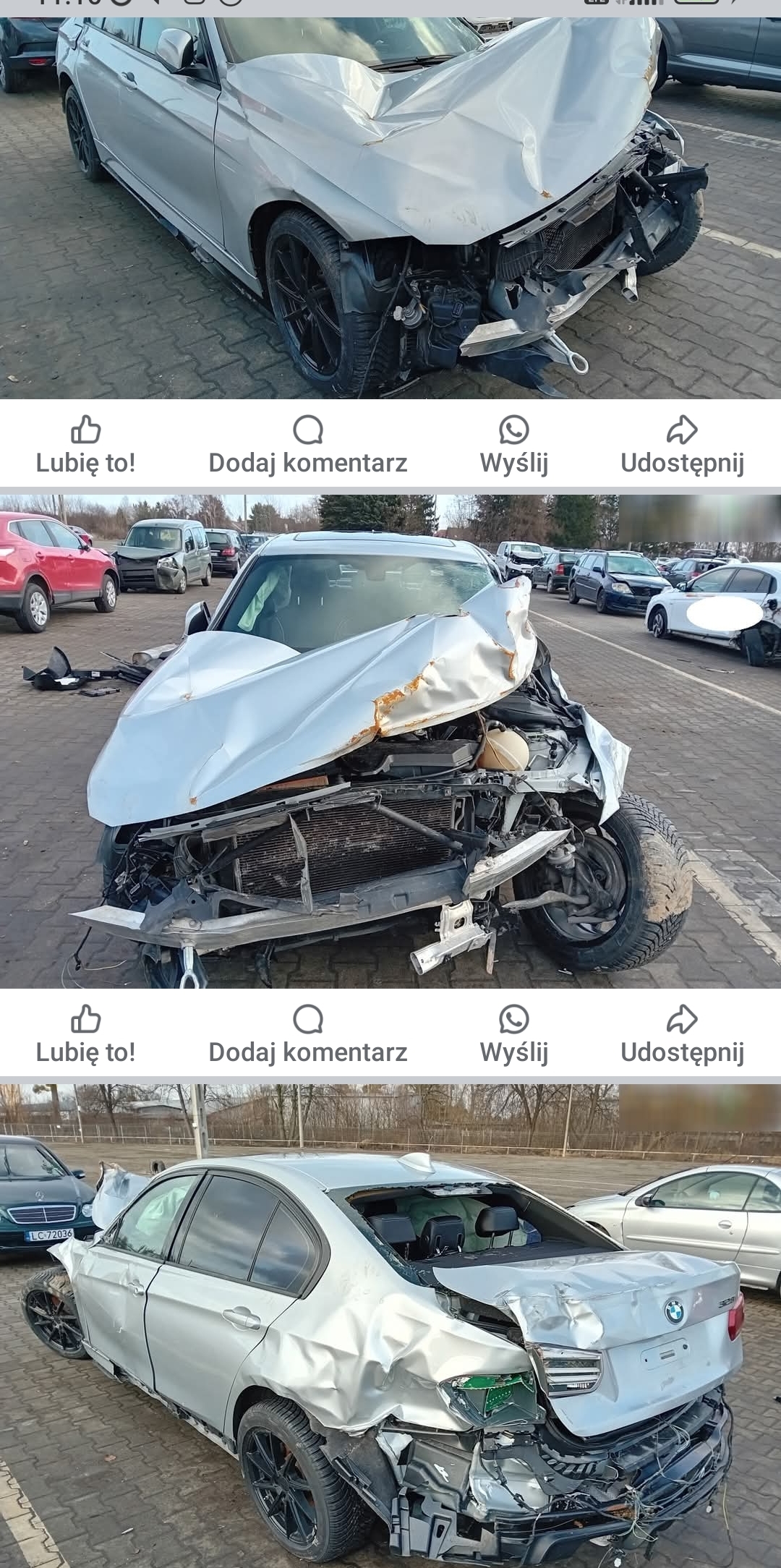 Uszkodzony przód+tył + poduszki