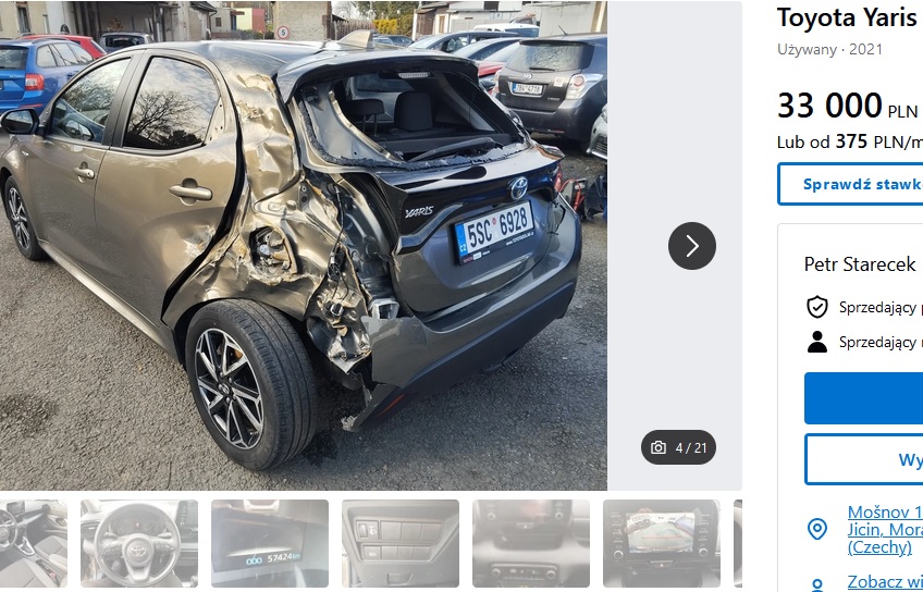Numer rejestracyjny 5SC6928 posiada TOYOTA Yaris