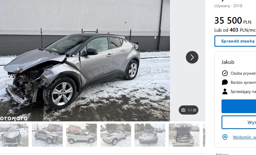 uszkodzony przód + poduszki