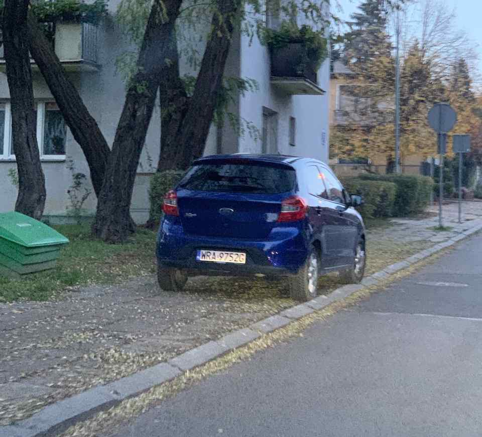 Mistrz parkowania w pojeździe o numerach WRA9752G