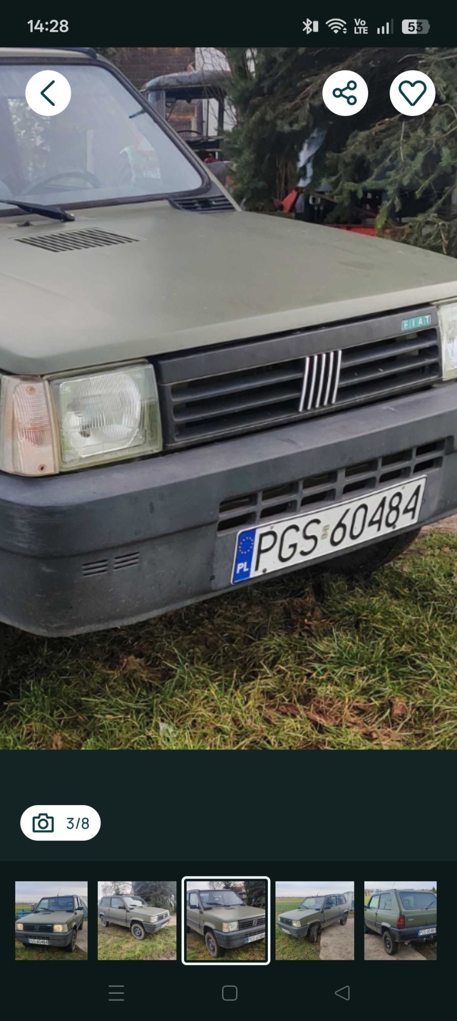 Numer rejestracyjny PGS 60484 posiada FIAT PANDA 4X4 - PGS60484