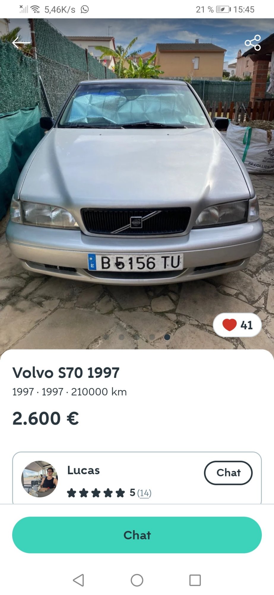 Numer rejestracyjny B5156TU posiada VOLVO 850