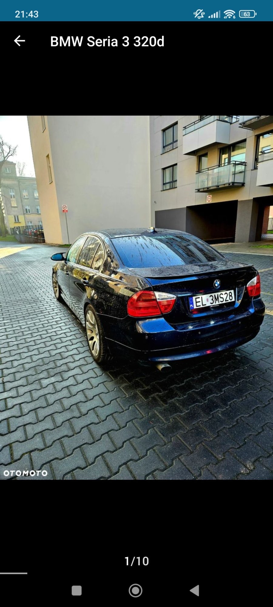 Numer rejestracyjny EL 3MS28 posiada BMW 320D - EL3MS28