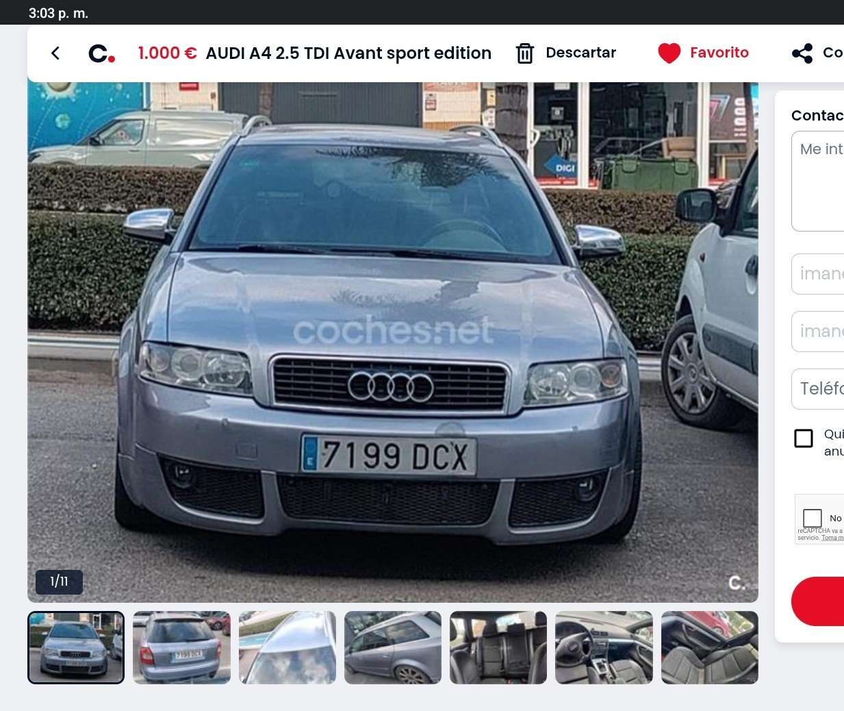 Numer rejestracyjny 7199DCX posiada AUDI A4