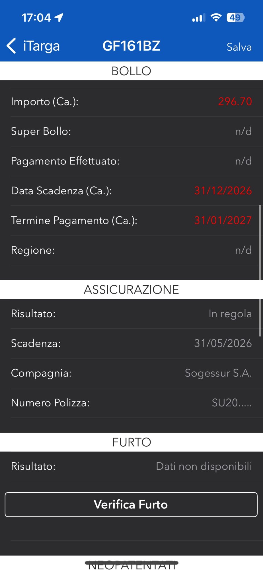 Numer rejestracyjny GZ161BZ posiada AUDI A5 3a serie