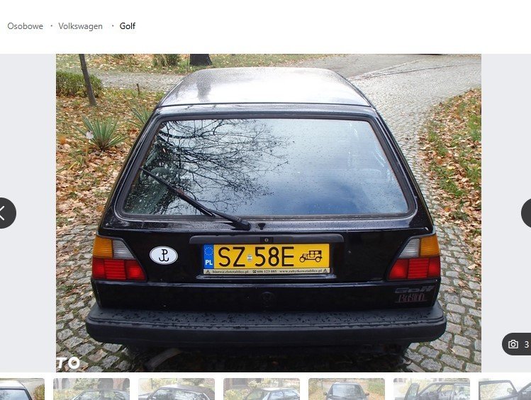 Numer rejestracyjny SZ 58E posiada VOLKSWAGEN Golf II 1.3 Kat. GL - SZ58E Numer rejestracyjny SZ 58E posiada VOLKSWAGEN Golf II 1.3 Kat. GL - SZ58E