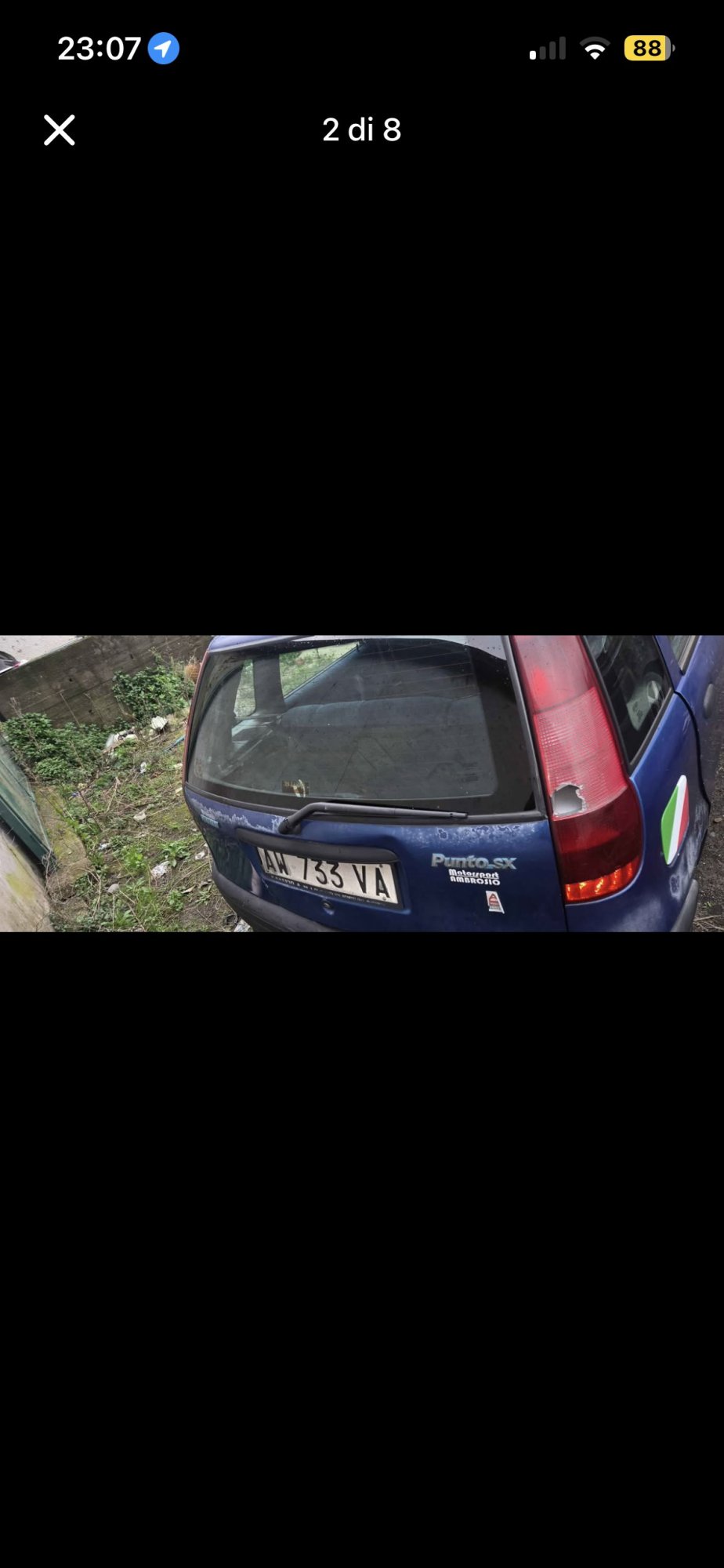 Numer rejestracyjny AW733VA posiada FIAT Punto 1a serie