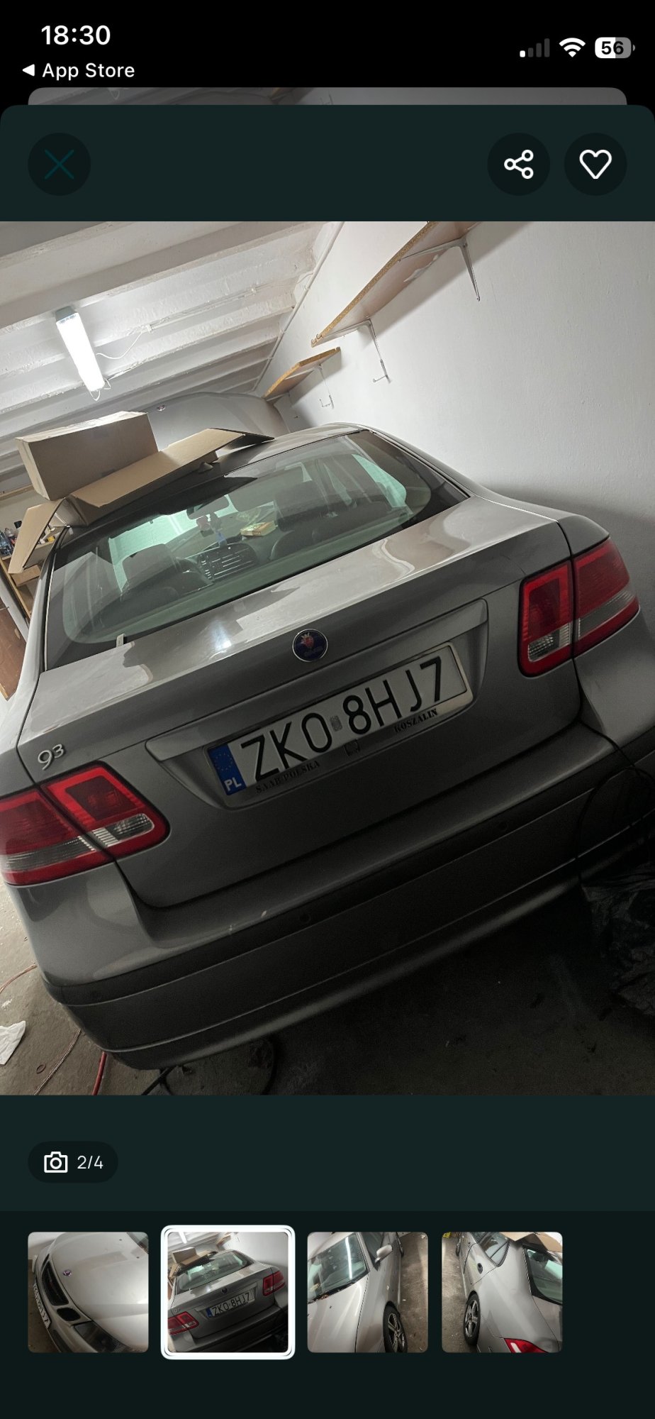 Numer rejestracyjny ZKO 8HJ7 posiada SAAB 9-3 - ZKO8HJ7