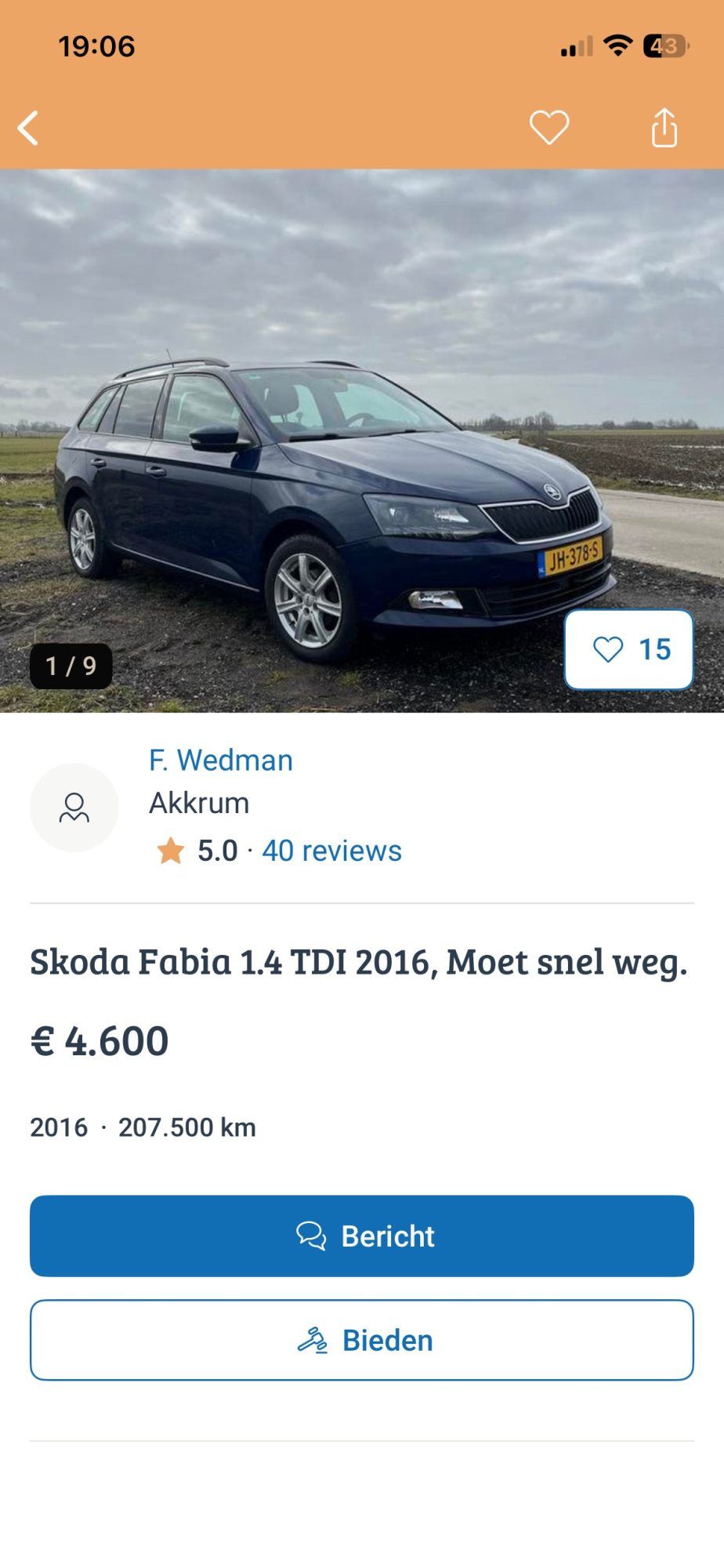 Numer rejestracyjny JH378S posiada SKODA FABIA